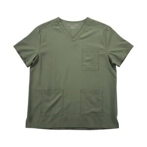 Scrubology Womans Scrub‎ Top Size 2XL Olive Green Nurse Doctor Medical Uniform
